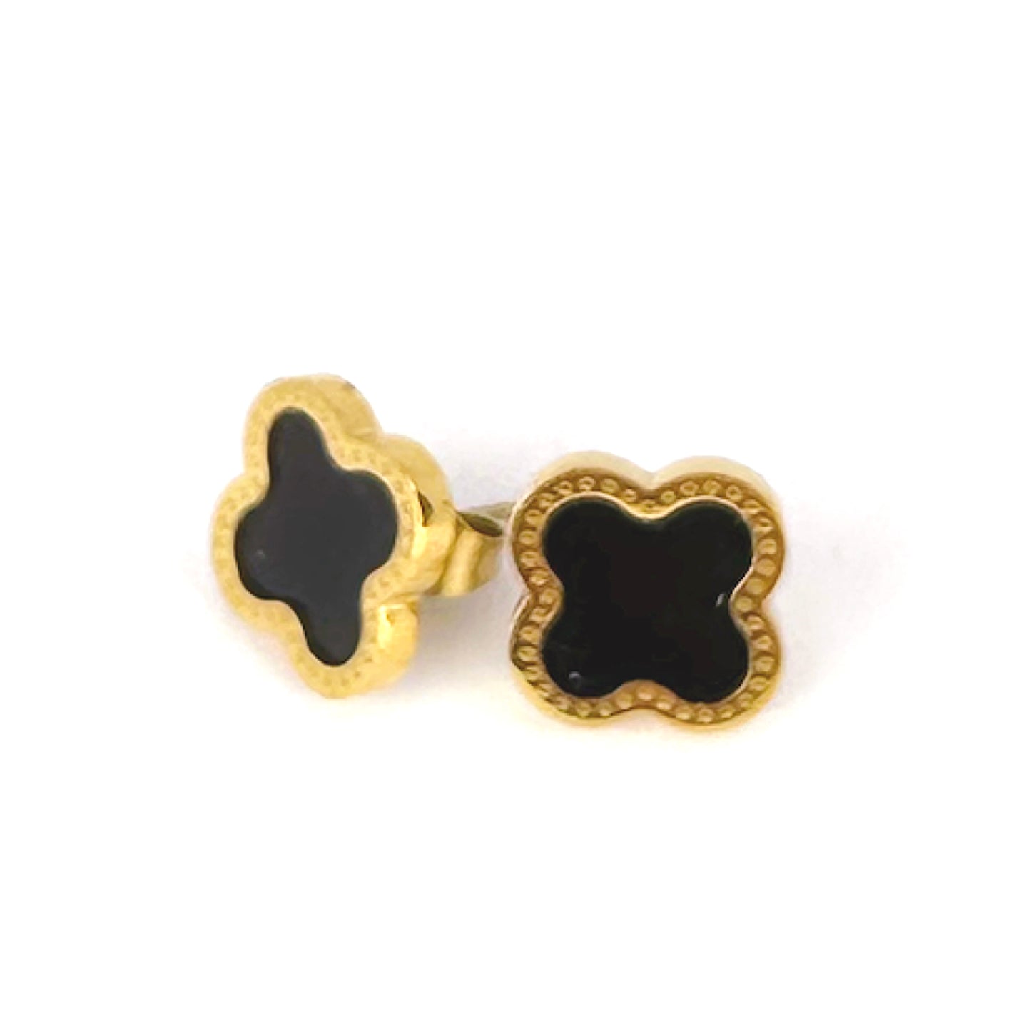 Black Clover Stud Earrings