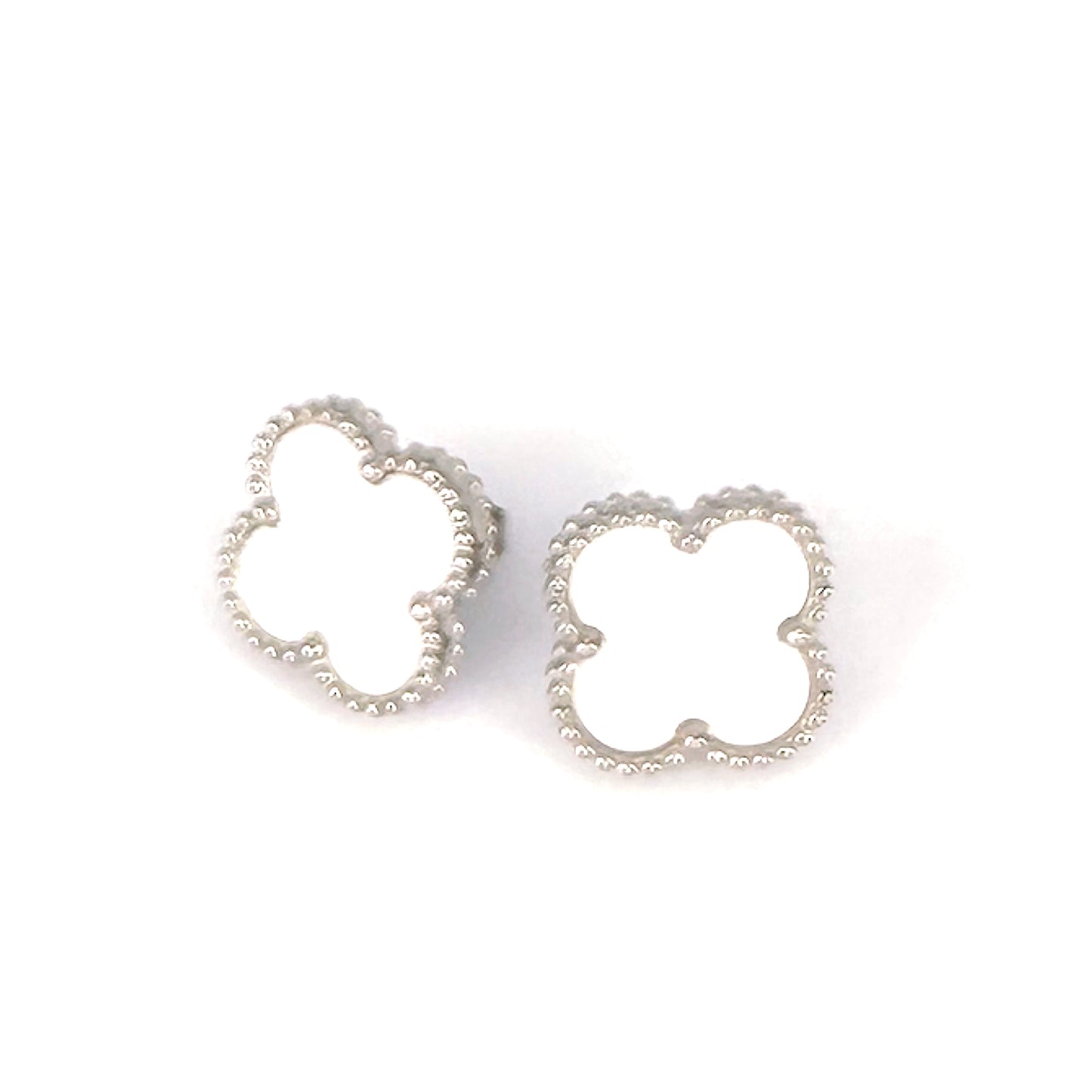 Silver Clover Stud Earrings