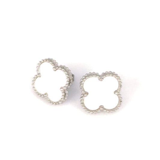Silver Clover Stud Earrings