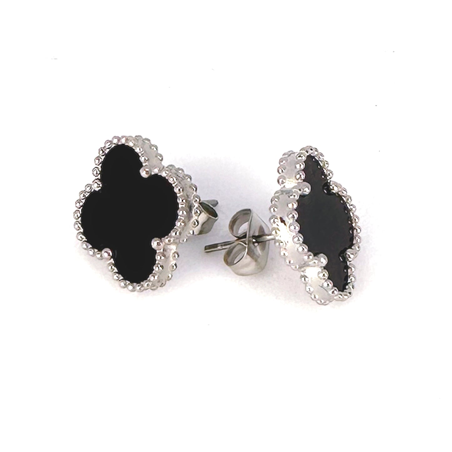 Silver Clover Stud Earrings