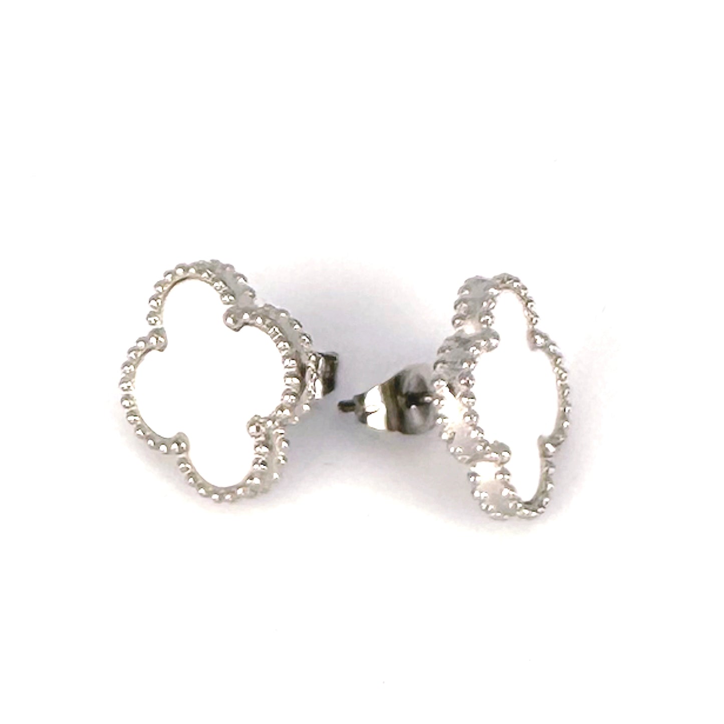 Silver Clover Stud Earrings