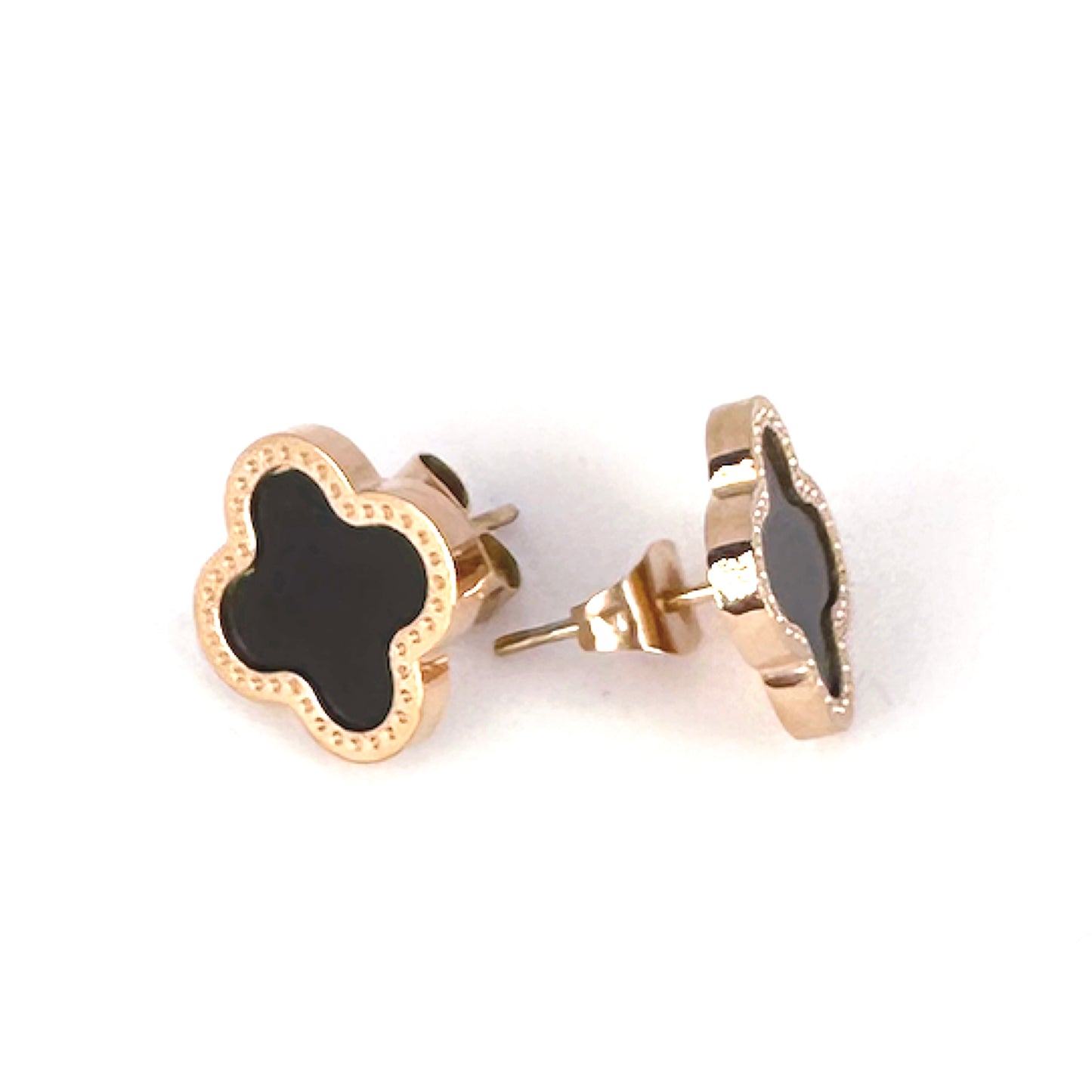 Black Clover Stud Earrings