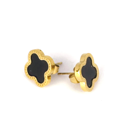 Black Clover Stud Earrings