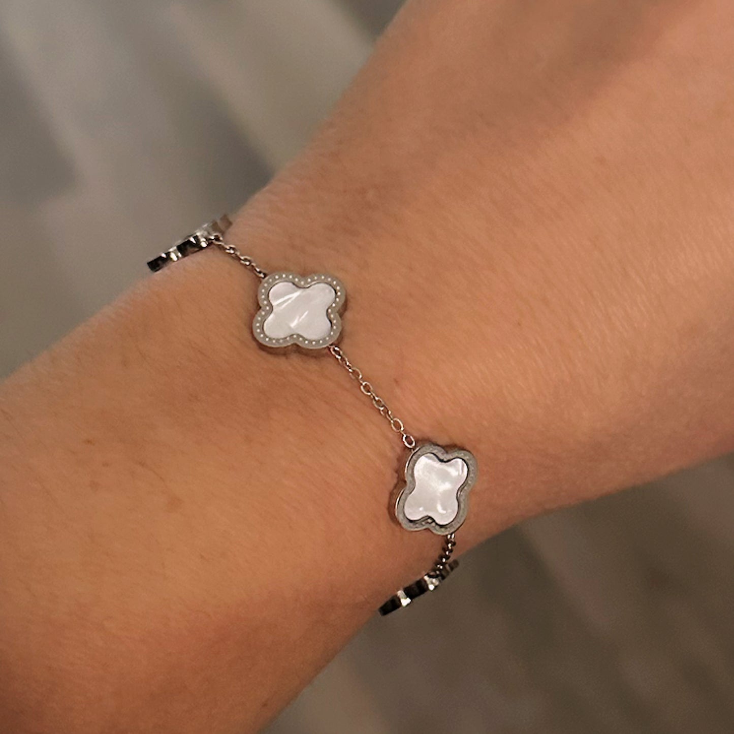 Iconic White Clover Bracelet