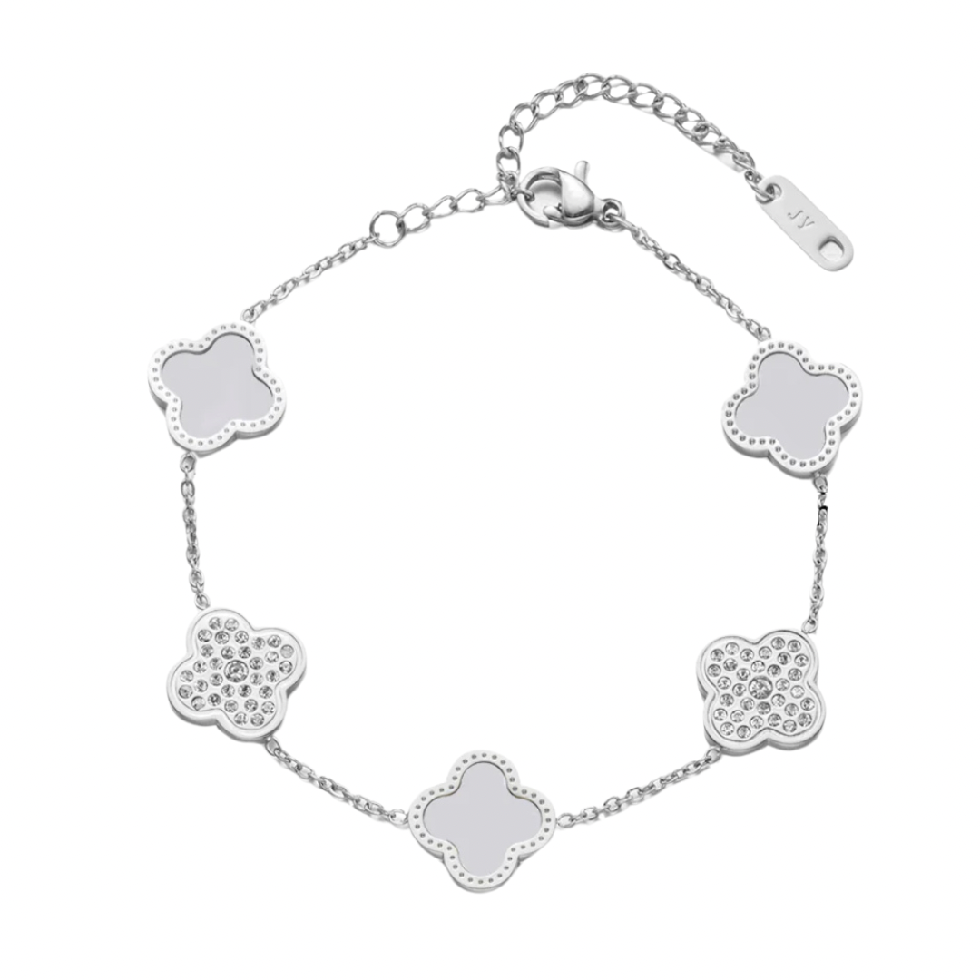 Lacey White Clover Bracelet