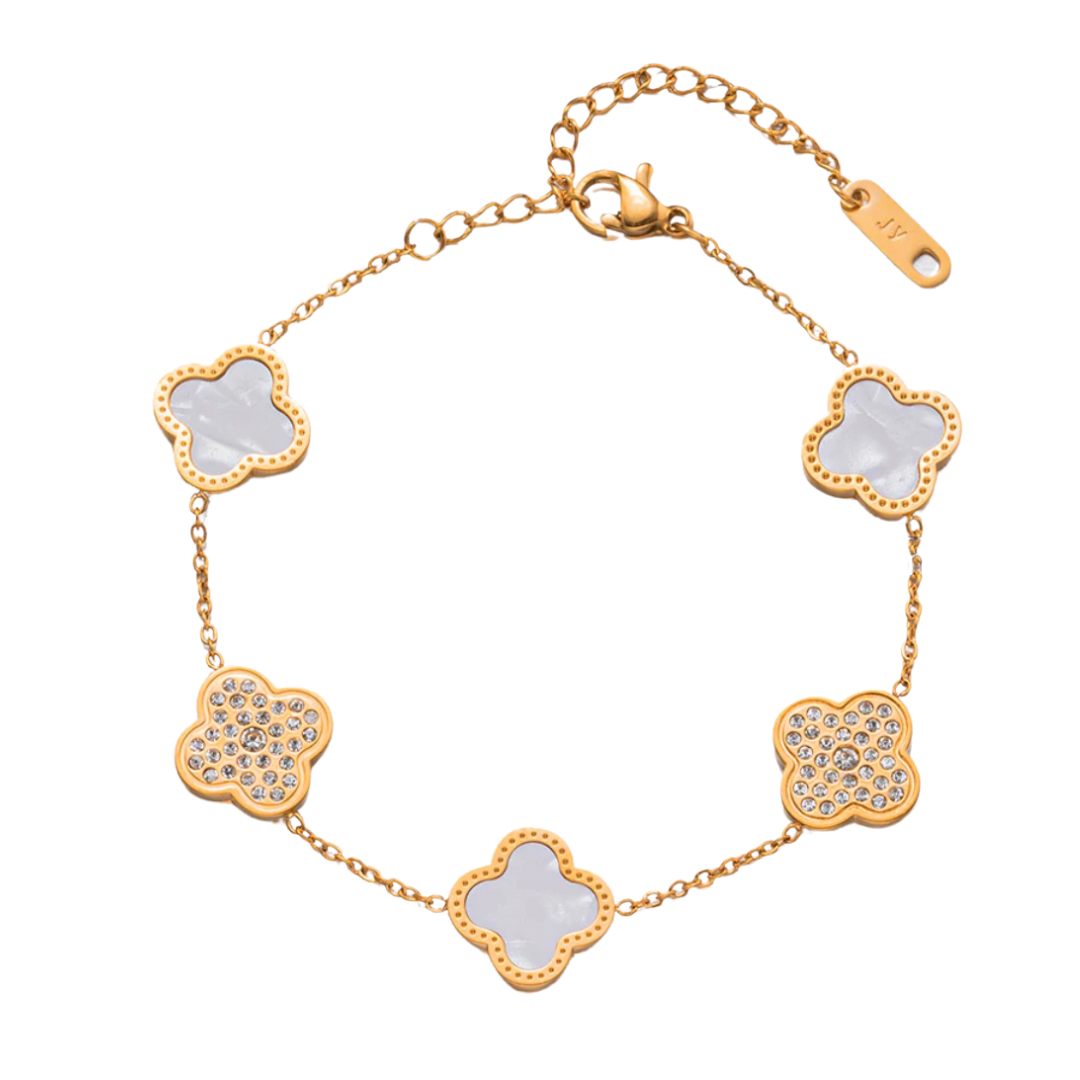 Lacey White Clover Bracelet