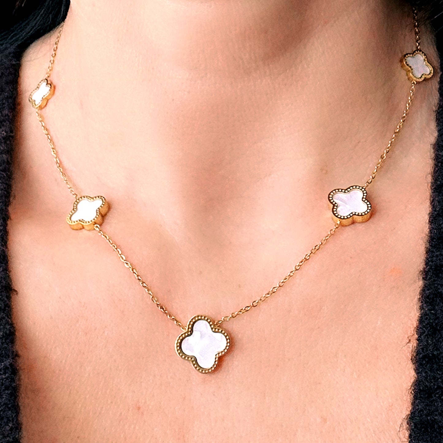 Jasmine White Clover Necklace