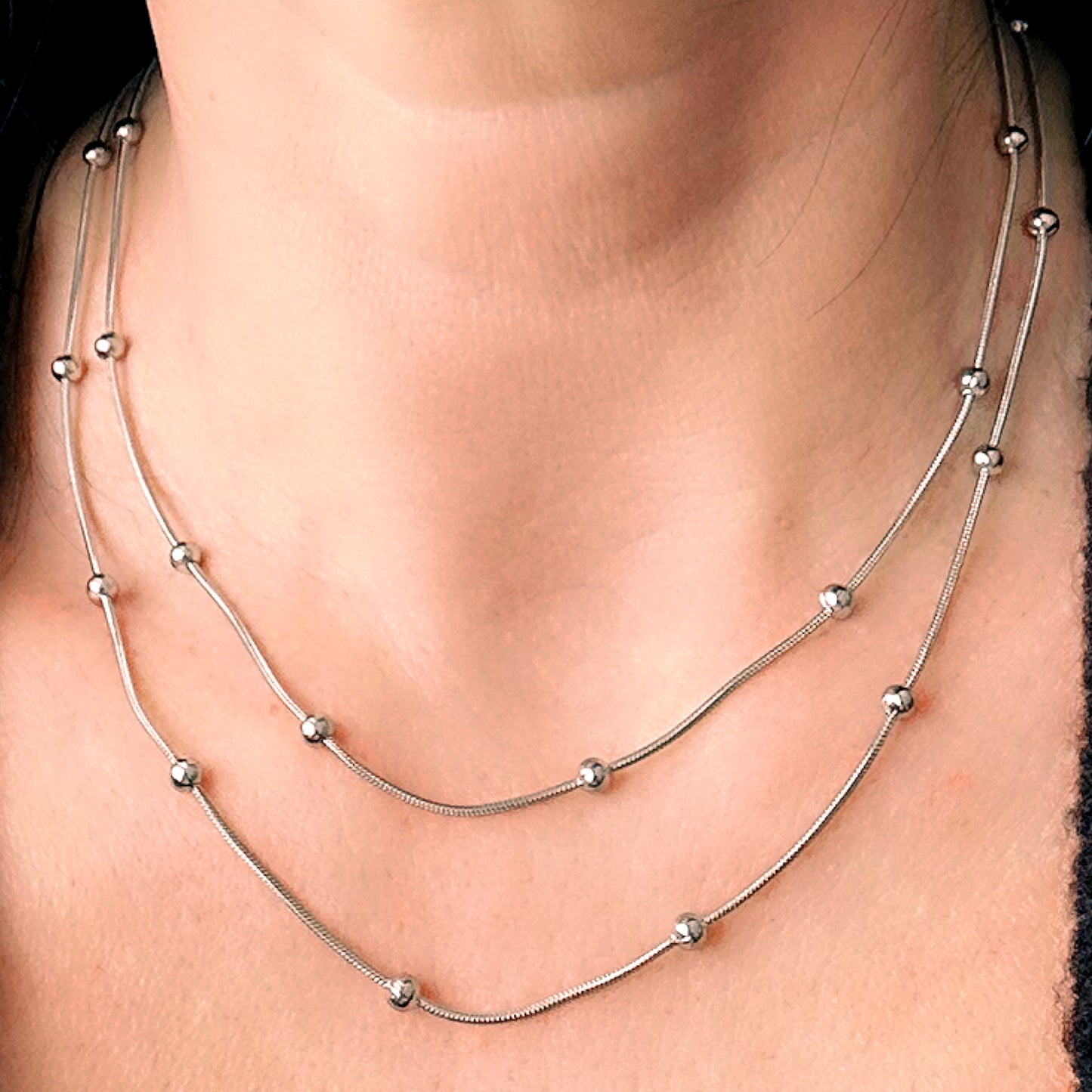 Chloe Double Beaded Necklace