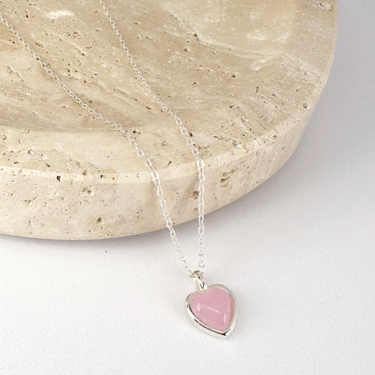 Amara Pink Heart Necklace